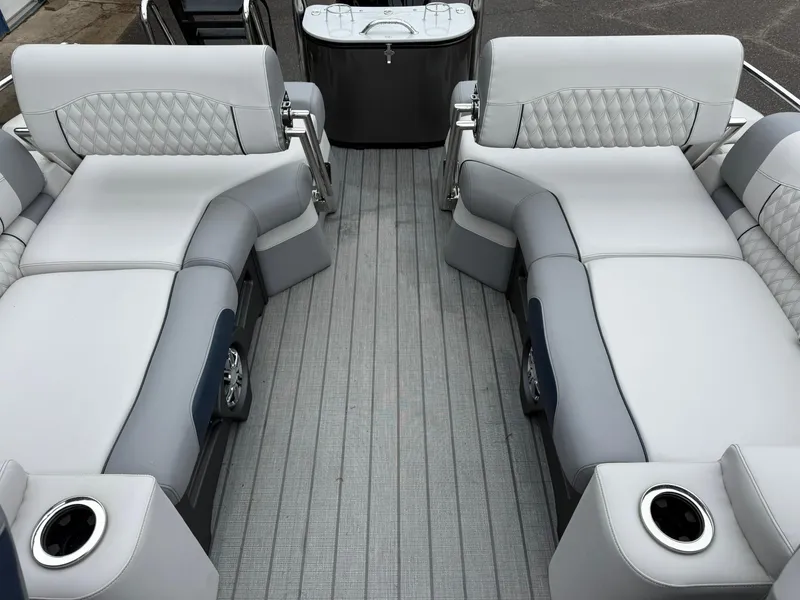 Slide: The Image of 2025 Avalon Catalina Quad Lounger Shift with luxurious seating and modern design. - 14
