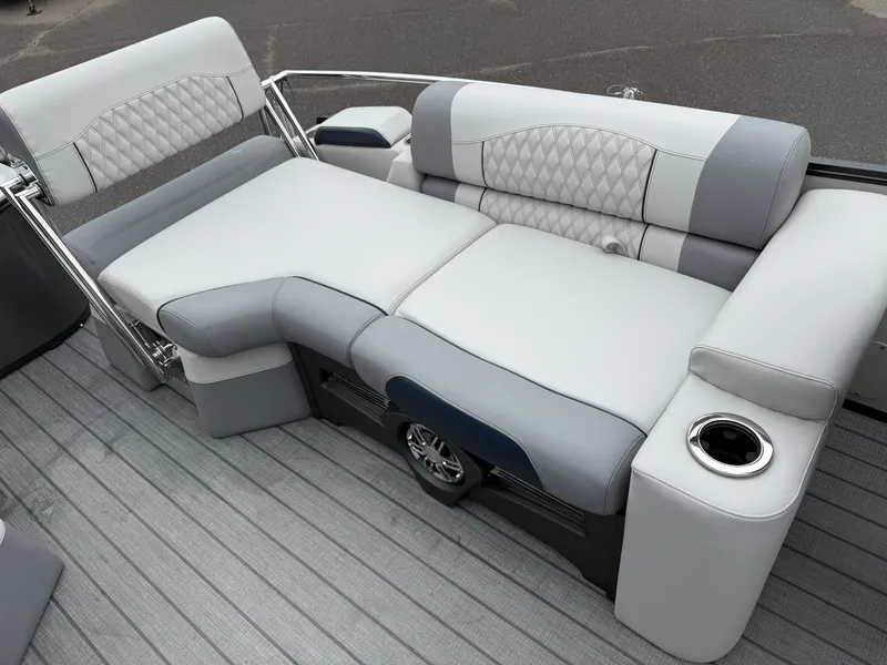 Slide: The Image of 2025 Avalon Catalina Quad Lounger Shift with luxurious seating and cup holder. - 16