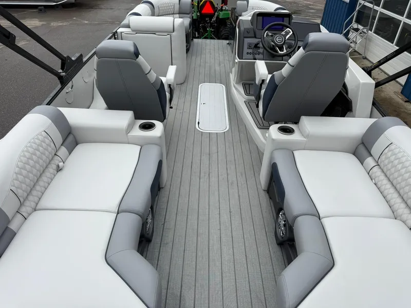 Slide: The Image of 2025 Avalon Catalina Quad Lounger Shift interior with luxurious seating and modern design. - 18