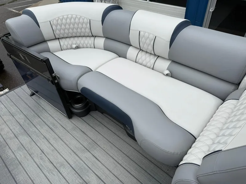 Slide: The Image of Luxurious seating on 2025 Avalon Catalina Quad Lounger Shift pontoon boat. - 20