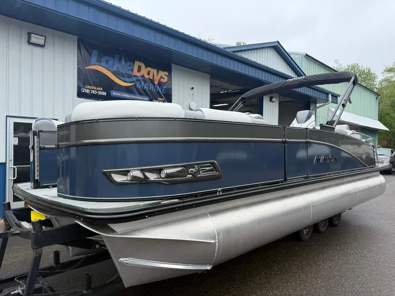 Slide: The Image of 2025 Avalon Catalina Quad Lounger Shift pontoon boat at Lake Days Marine dealership. - 3
