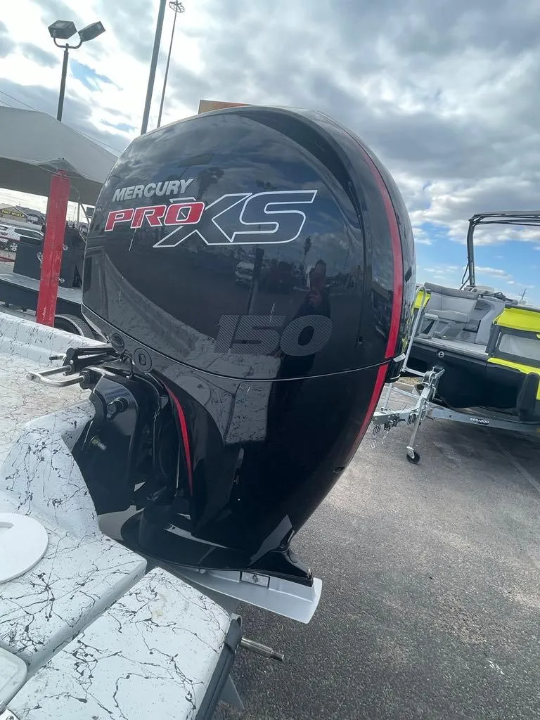 Slide: The Image of 2024 Dargel Skout 210 with Mercury Pro XS 150 outboard motor. - 7