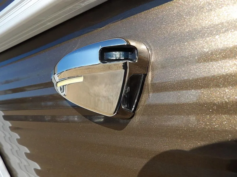 Slide: The Image of Close-up of 2025 Bennington S Quad Bench 21 SSR boat detail. - 37