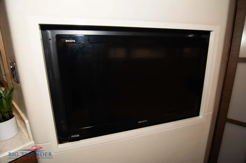 Slide: The Image of Sony Bravia TV in 2012 Sea Ray 410 Sundancer yacht interior. - 46
