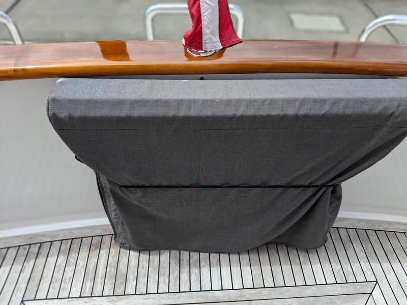 Slide: The Image of Covered seating on 2004 Ocean Alexander 64 Pilothouse yacht deck. - 34