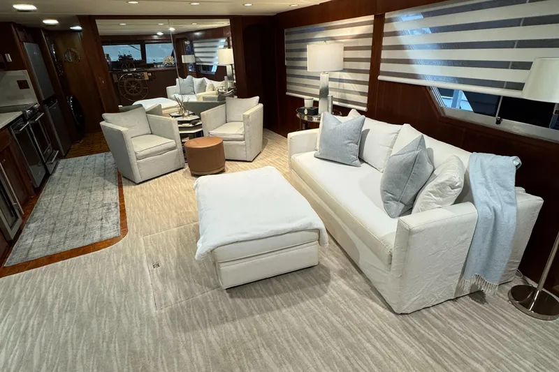 Slide: The Image of Luxurious interior of 1997 Lazy Days River Cruiser with elegant seating and modern decor. - 9