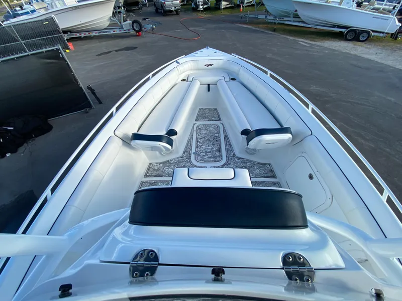 Slide: The Image of 2020 Glasstream 280 Pro-XS boat interior with sleek seating and modern design. - 23
