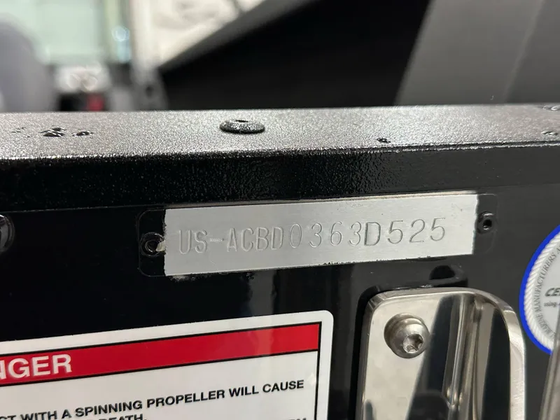 Slide: The Image of 2025 Alumacraft Competitor 205X Sport boat serial number plate close-up. - 23