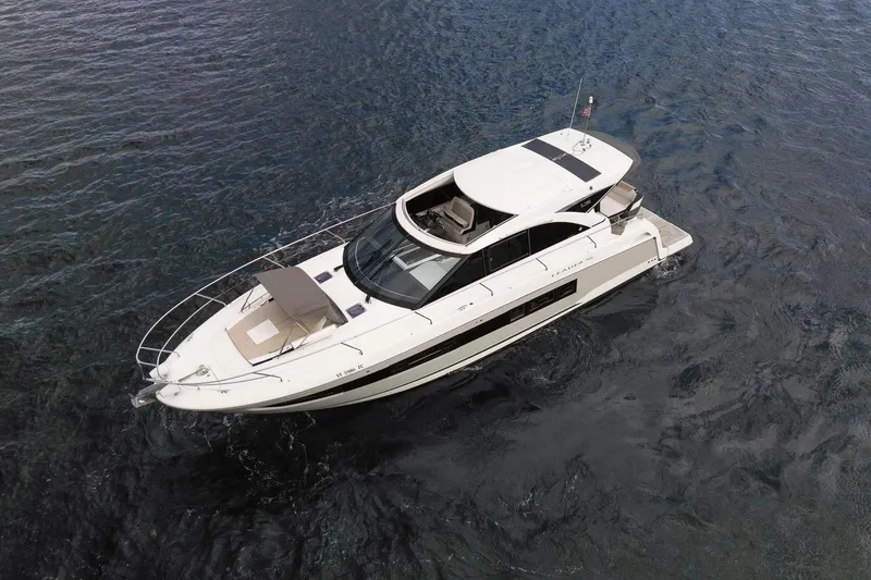 Slide: The Image of 2018 Jeanneau Leader 46 yacht cruising on open water. - 4