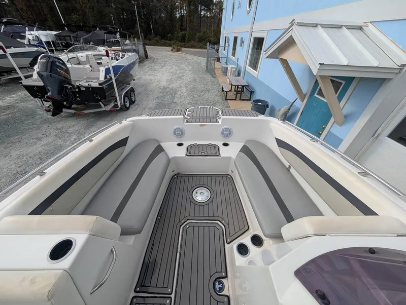 Slide: The Image of 2020 Starcraft SVX 171 boat interior with seating and deck details. - 5