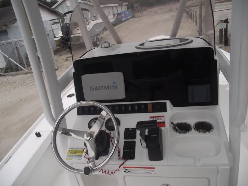 Slide: The Image of 2019 Sea Hunt BX 22 BR boat console with Garmin navigation system. - 21