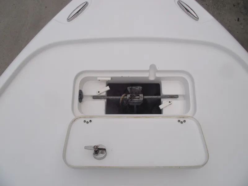 Slide: The Image of 2019 Sea Hunt BX 22 BR boat anchor storage compartment. - 8