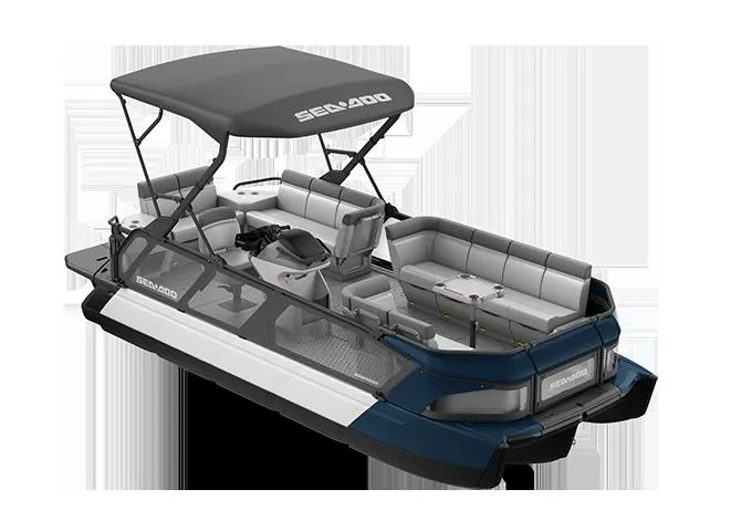 Slide: The Image of 2025 Sea-Doo SWITCH CRUISE 18 230 pontoon boat with canopy and spacious seating. - 6