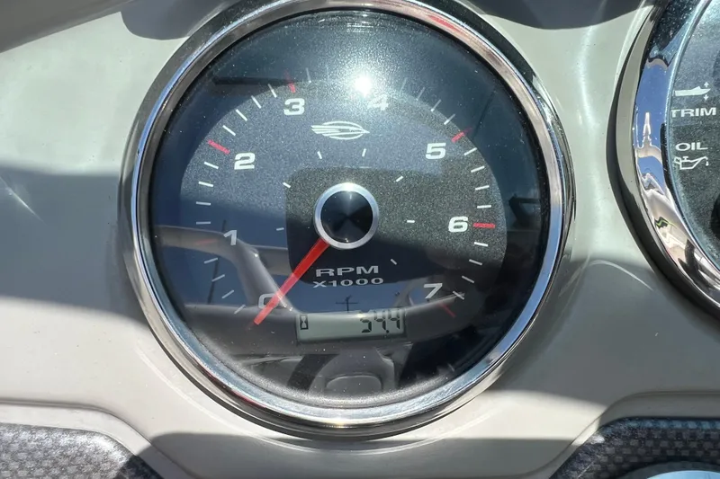 Slide: The Image of Close-up of 2017 Chaparral 19 H2O Sport tachometer displaying RPM. - 10