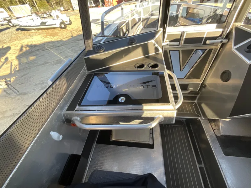 Slide: The Image of 2023 Viggo C8 boat interior with sleek design and modern features. - 26