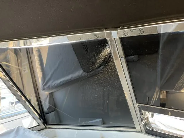 Slide: The Image of Interior view of 1999 Grand Banks Eastbay 38 boat window. - 47