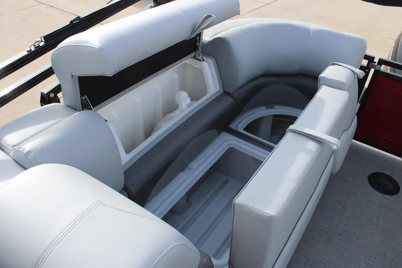 Slide: The Image of Open storage compartment in 2025 Regency 230 DL3 boat. - 23