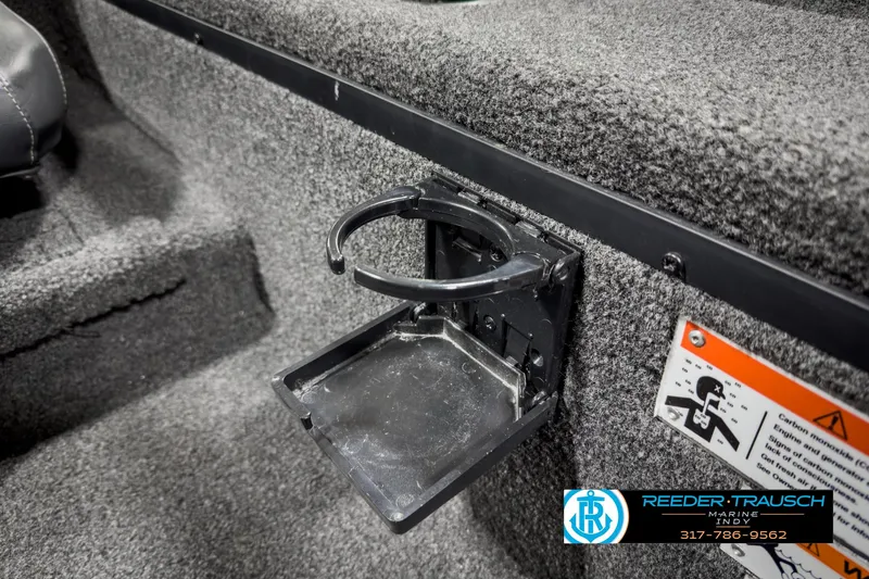 Slide: The Image of 2021 Lowe Skorpion 17 boat interior with foldable cup holder. - 32