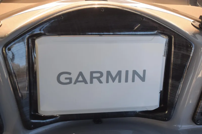 Slide: The Image of Garmin display on 2025 Qwest E-Class 824 RLS boat dashboard. - 16