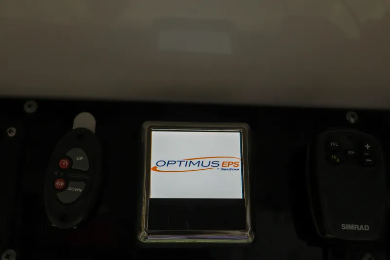 Slide: The Image of Optimus EPS control panel on 2017 Everglades 253 Center Console boat. - 28