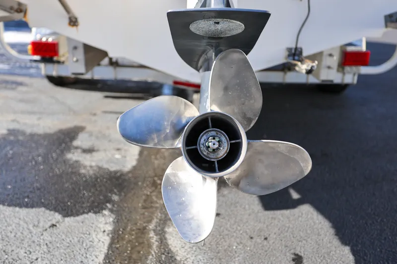 Slide: The Image of Close-up of a 2017 Everglades 253 Center Console boat propeller. - 7