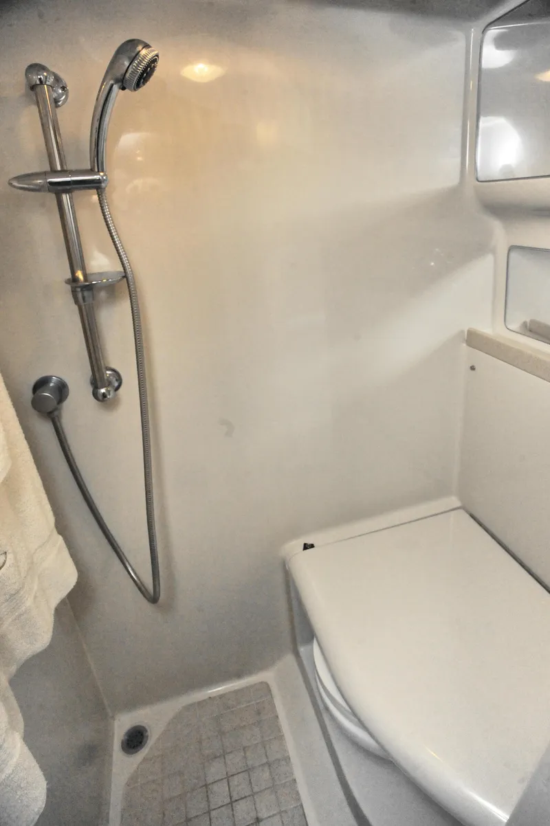 Slide: The Image of 2001 Regal Commodore 4160 bathroom with shower and toilet. - 23