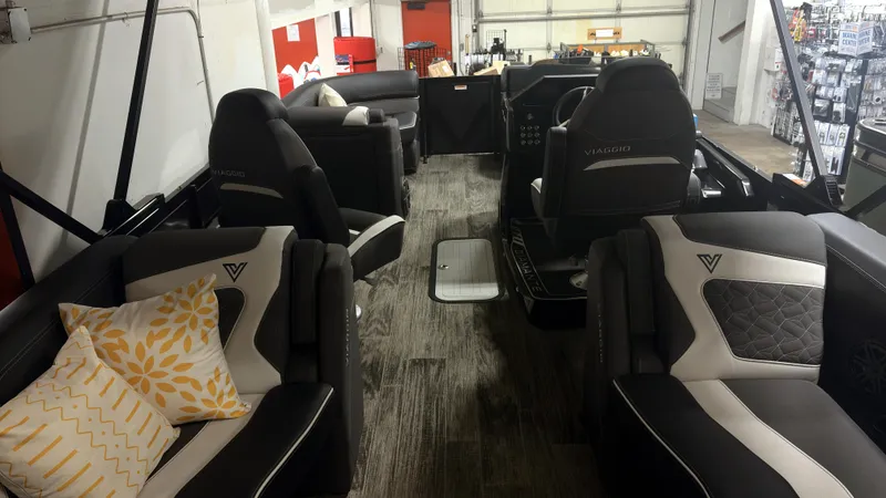 Slide: The Image of 2024 Viaggio Diamante U boat interior with luxurious seating and modern design. - 5