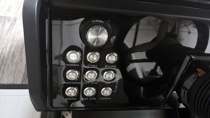 Slide: The Image of Control panel of 2024 Viaggio Diamante U with labeled buttons and audio knob. - 6