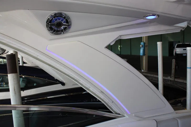 Slide: The Image of 2026 Formula 310 Sun Sport boat interior with sleek design and modern lighting. - 46