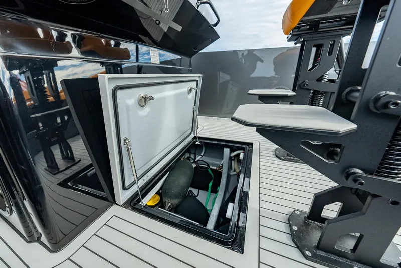 Slide: The Image of 2025 Wajer 38s yacht interior storage compartment and seating area. - 26