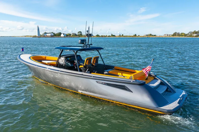 Slide: The Image of 2025 Wajer 38s luxury boat cruising on a sunny day. - 40