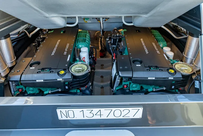 Slide: The Image of 2025 Wajer 38s engine compartment with dual Volvo Penta engines. - 6