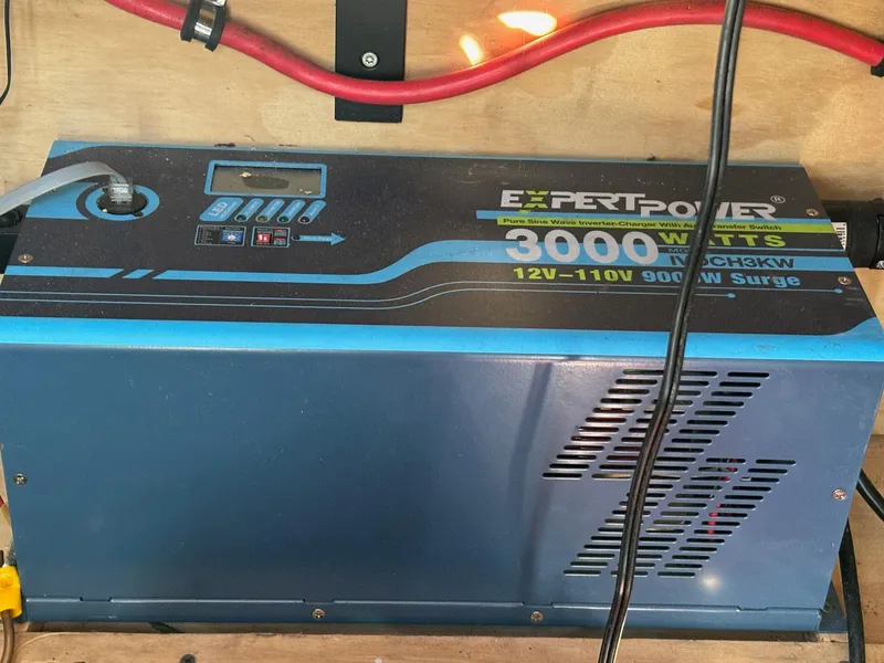 Slide: The Image of ExpertPower 3000W inverter on Custom MKI Pontoon Boat, 2022 model, 12V-110V, 9000 - 6