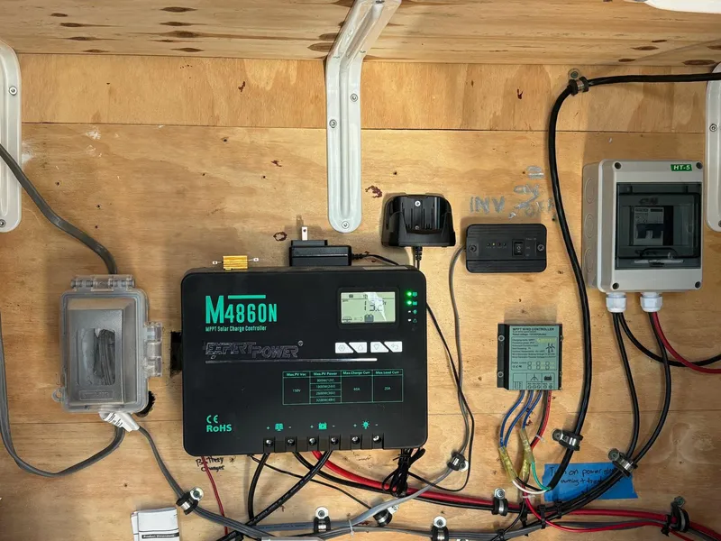 Slide: The Image of Electrical panel setup on 2022 Custom MKI Pontoon Boat. - 7