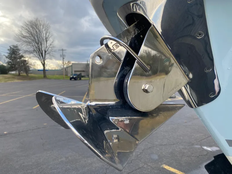 Slide: The Image of Close-up of a 2020 Boston Whaler 280 Outrage boat anchor in a parking lot. - 6