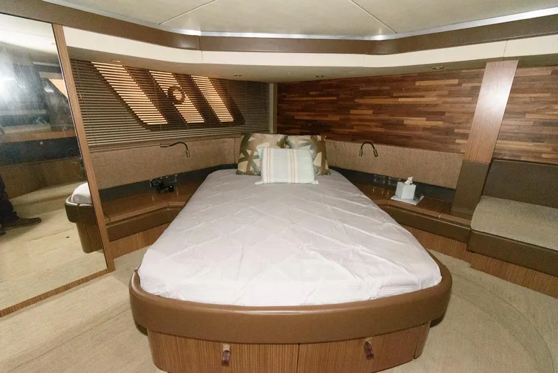 Slide: The Image of Luxurious bedroom interior of 2016 Sea Ray L590 Fly yacht. - 31