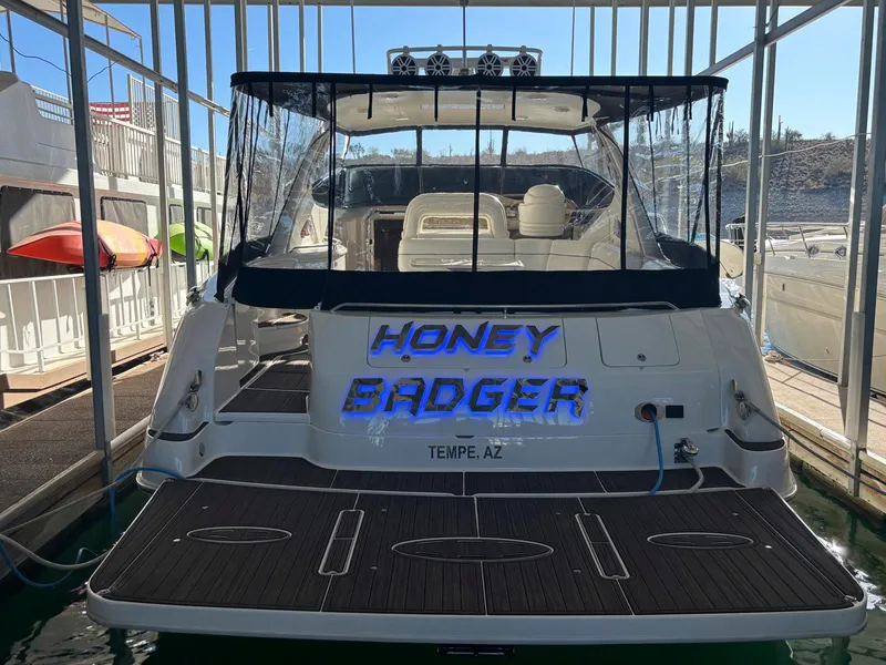Slide: The Image of 1999 Sea Ray 540 Sundancer yacht named "Honey Badger" docked in Tempe, AZ. - 17