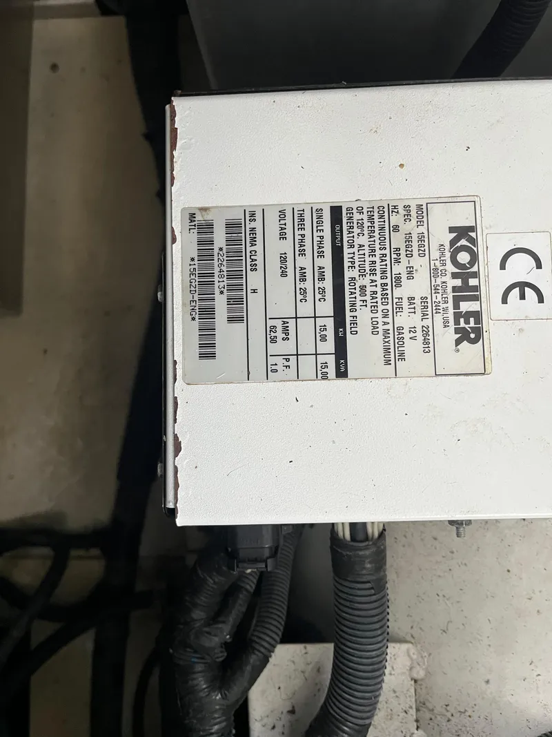 Slide: The Image of Close-up of a Kohler generator label on a Funtime 68x16, 2010 model. - 29