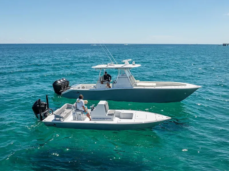 Slide: The Image of 2025 Billfish 39 Center Console with Tower on open sea. - 17