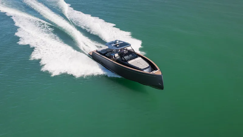 Slide: The Image of 2025 Pardo Yachts P43 cruising on open water, showcasing sleek design and powerful performance. - 18
