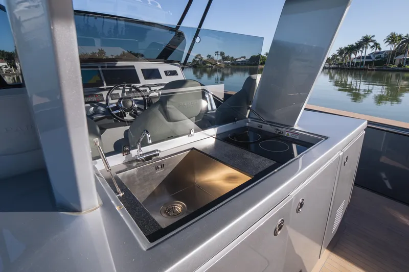 Slide: The Image of 2025 Pardo Yachts P43 luxury yacht kitchen with sleek design and modern amenities. - 28