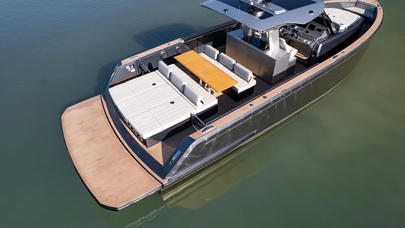 Slide: The Image of 2025 Pardo Yachts P43 luxury yacht with spacious deck and modern design. - 4