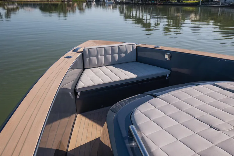 Slide: The Image of 2025 Pardo Yachts P43 luxury seating area on calm water. - 41