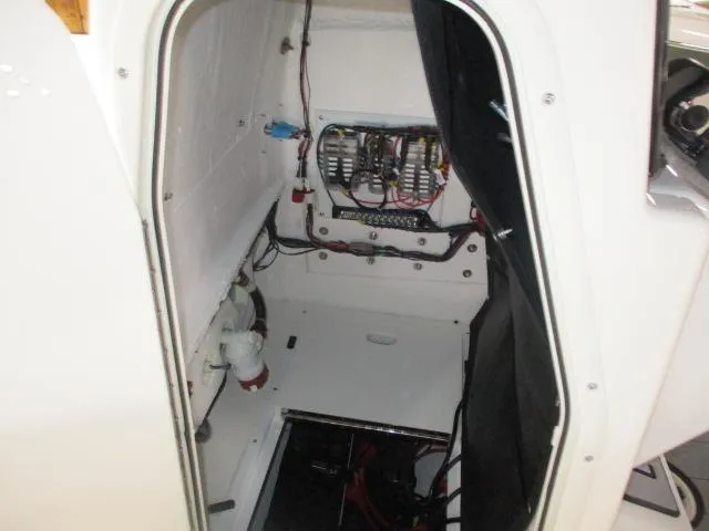 Slide: The Image of Interior view of 2025 Skeeter SX2350 boat wiring and components. - 4