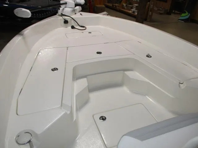 Slide: The Image of 2025 Skeeter SX2350 boat interior with storage compartments and sleek design. - 8