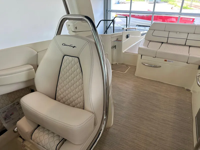 Slide: The Image of 2024 Chris-Craft Launch 28 GT interior with luxurious seating and elegant design. - 32