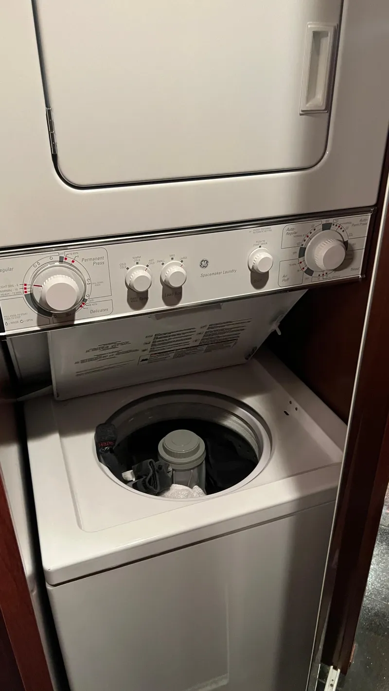 Slide: The Image of Stacked washer and dryer unit inside 2008 Monticello River Yacht. - 32