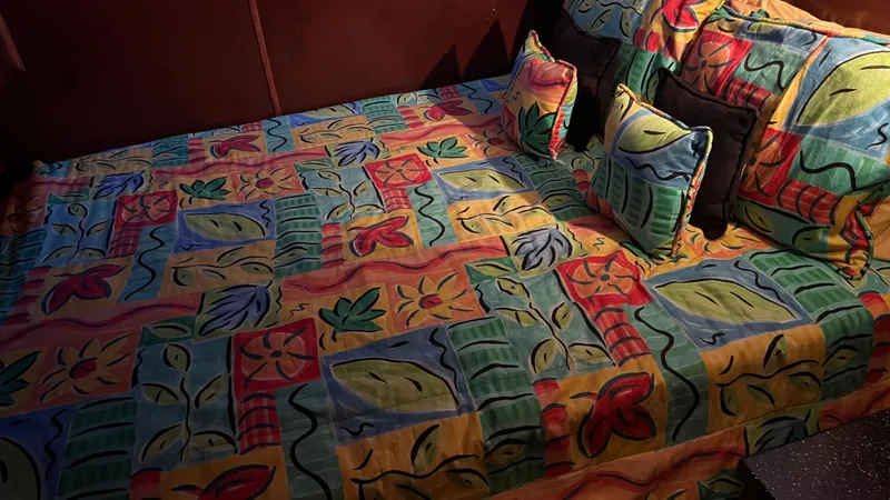 Slide: The Image of Colorful patterned bedding on Monticello River Yacht, 2008 model. - 48