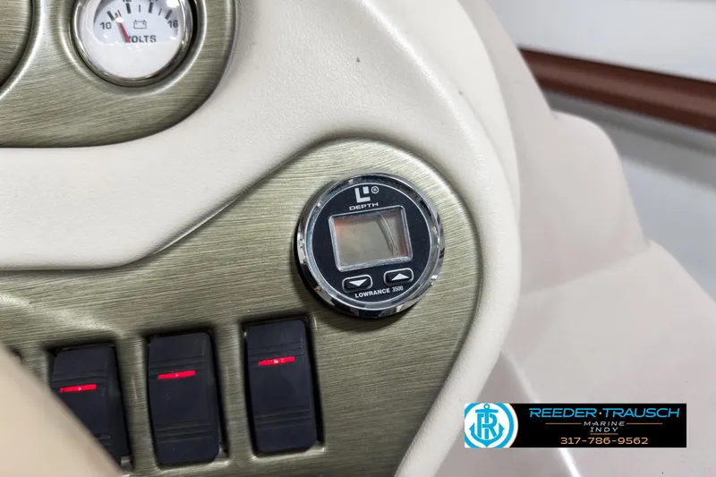 Slide: The Image of Close-up of 2006 Crest Caribbean 2570 dashboard with gauges and controls. - 28