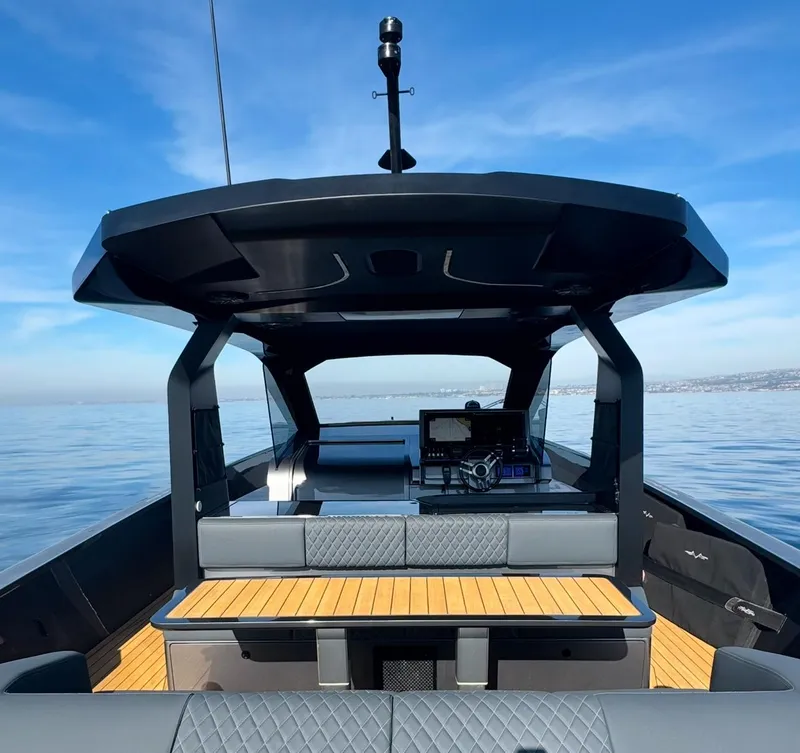 Slide: The Image of 2019 Maori 54ft Family yacht with sleek design and modern interior on calm waters. - 17